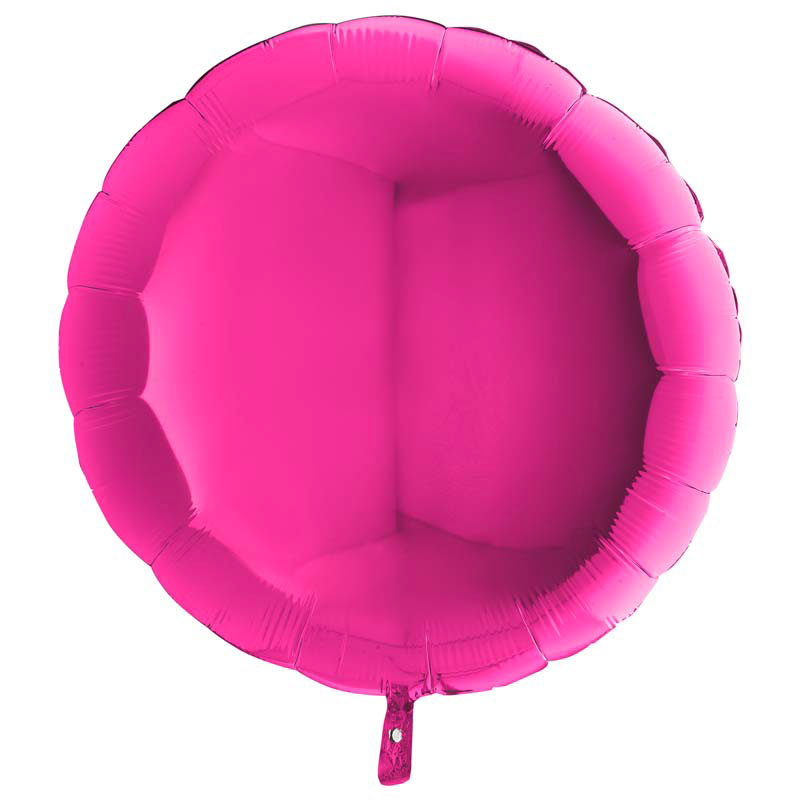Ballon Mylar Rond Rose Magenta