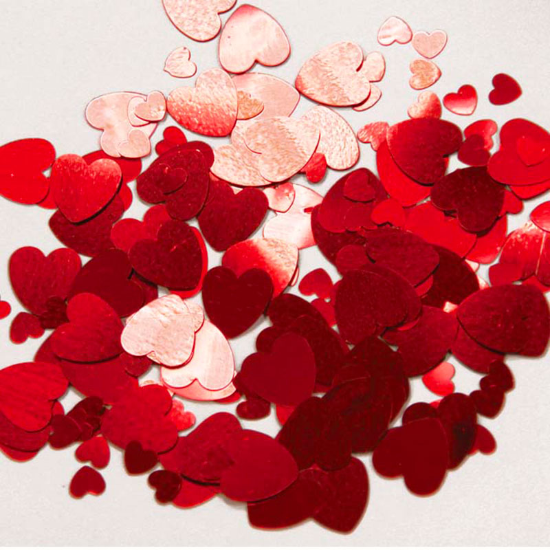 Confettis de table coeur rouge (6 sachets)