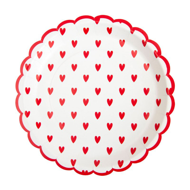 Assiette festonn&eacute;e petits coeurs