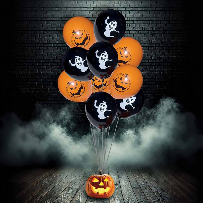 Ballon Halloween Lumineux Citrouille par 4