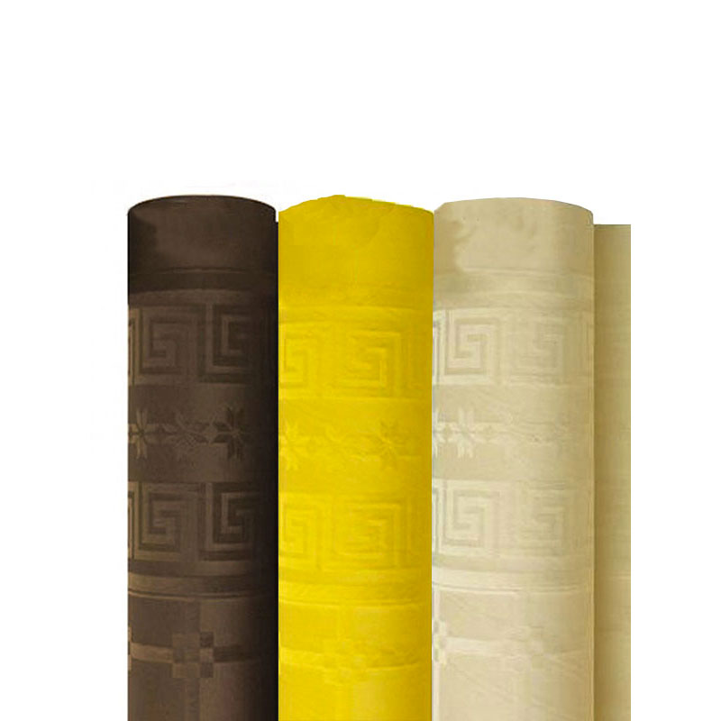 Nappe Papier Damass&eacute;e couleur Orange 6m x 1m20