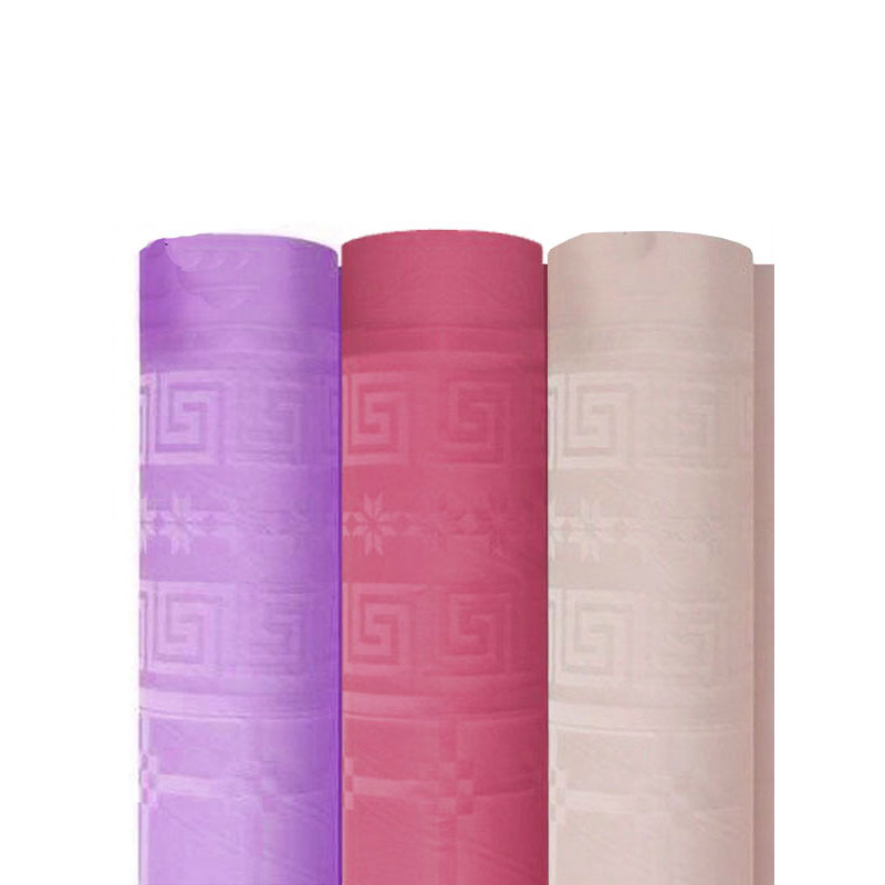 Nappe Papier Damass&eacute;e couleur Orange 6m x 1m20