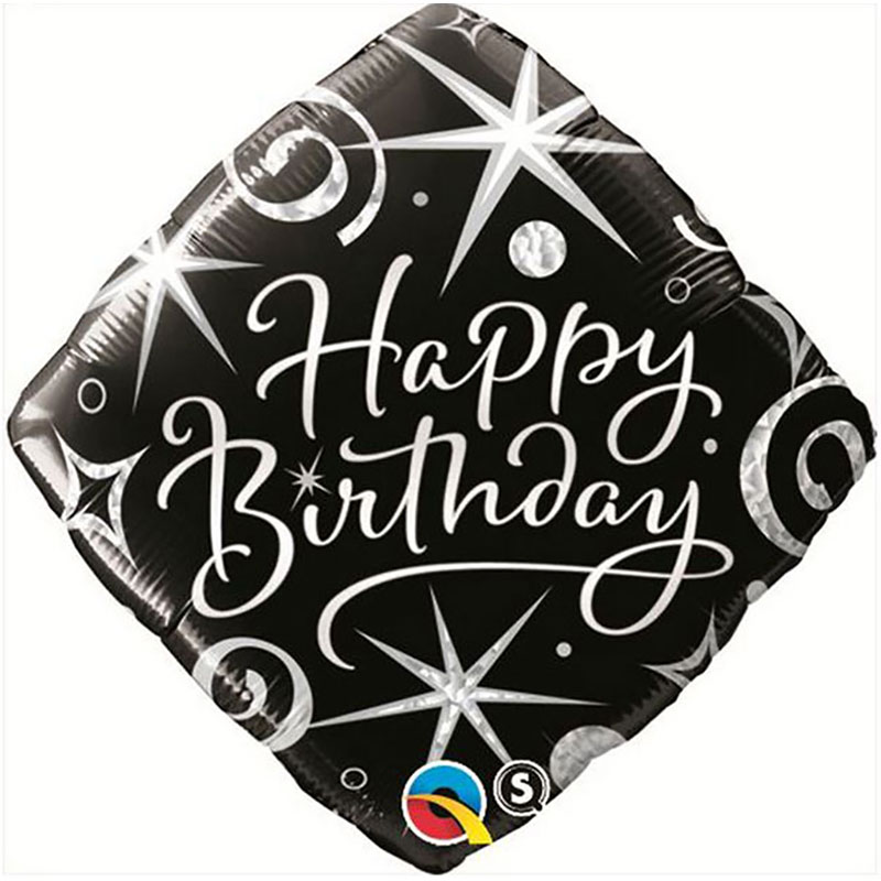 Ballon Carré Happy Birthday  Elegant