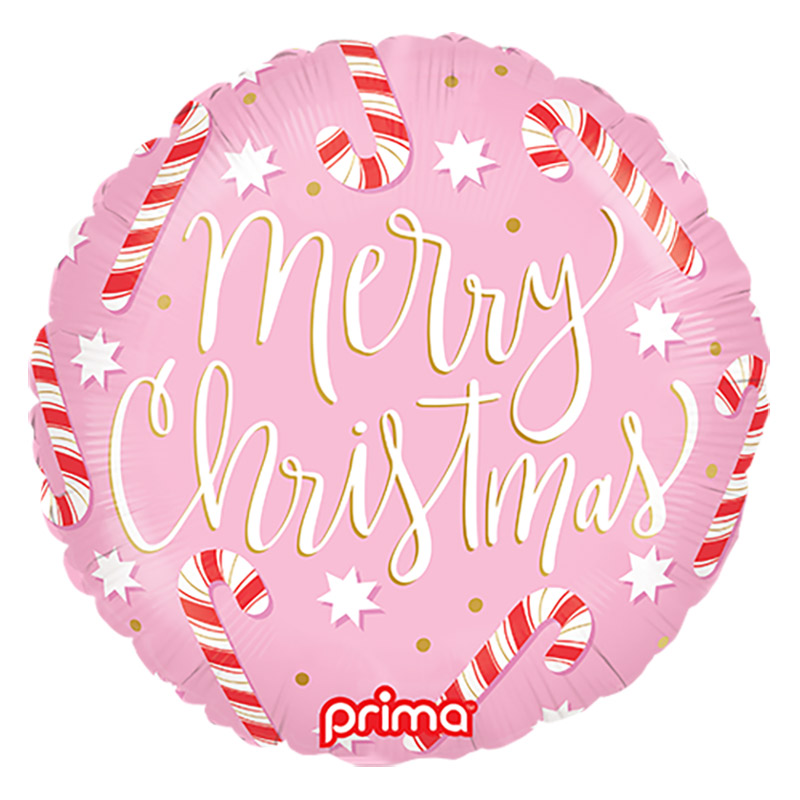 Ballon Mylar Rond Noel Canne Bonbon
