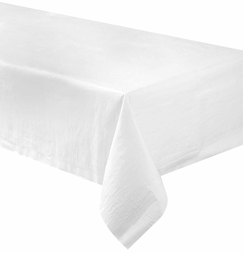 Nappe Papier Doubl&eacute;e Blanches 137 x 274 cm