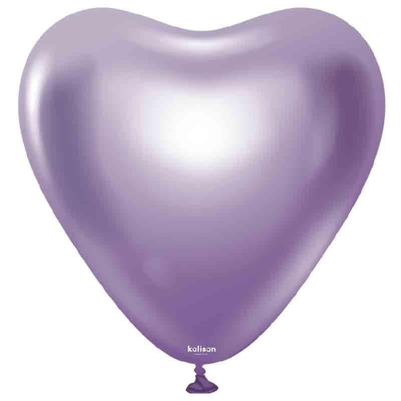 Ballon Coeur Chrome Violet Kalisan