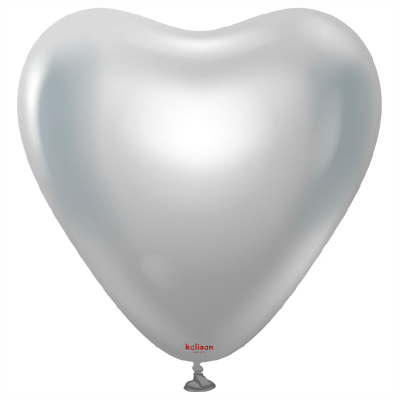 Ballon Coeur Chrome Argent Kalisan