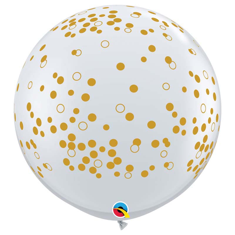Ballon Géant Transparent Confettis Or