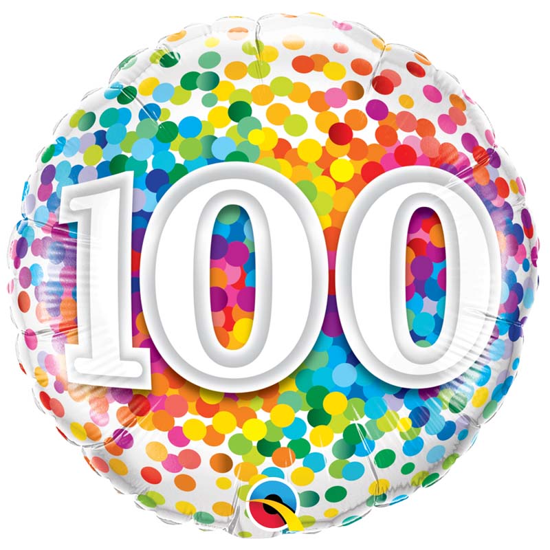 Ballon confettis chiffres 100