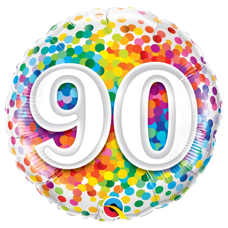 Ballon confettis chiffre 90