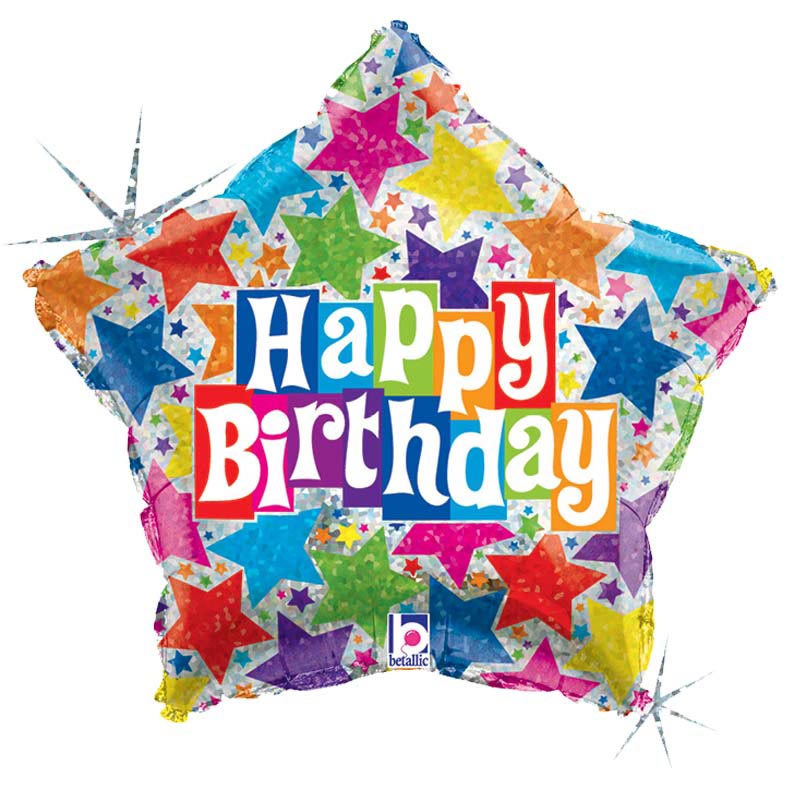 Ballon Etoile Happy Birthday Design