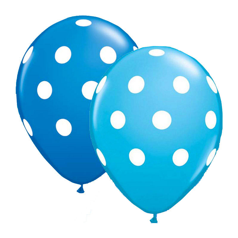 Ballon Polka Ciel et Bleu (25pcs)