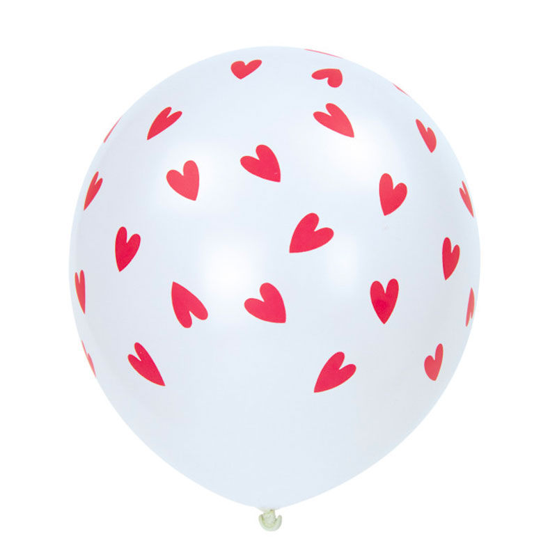 Ballon Motif Coeurs Rouge Rubis