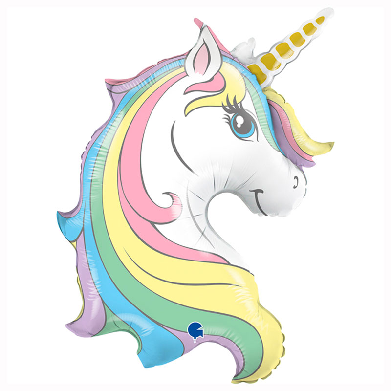 Ballon t&ecirc;te de Licorne pastel