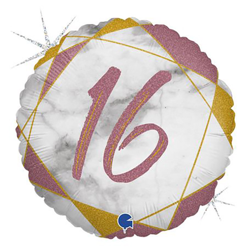 Ballon Nombre Marble Rose