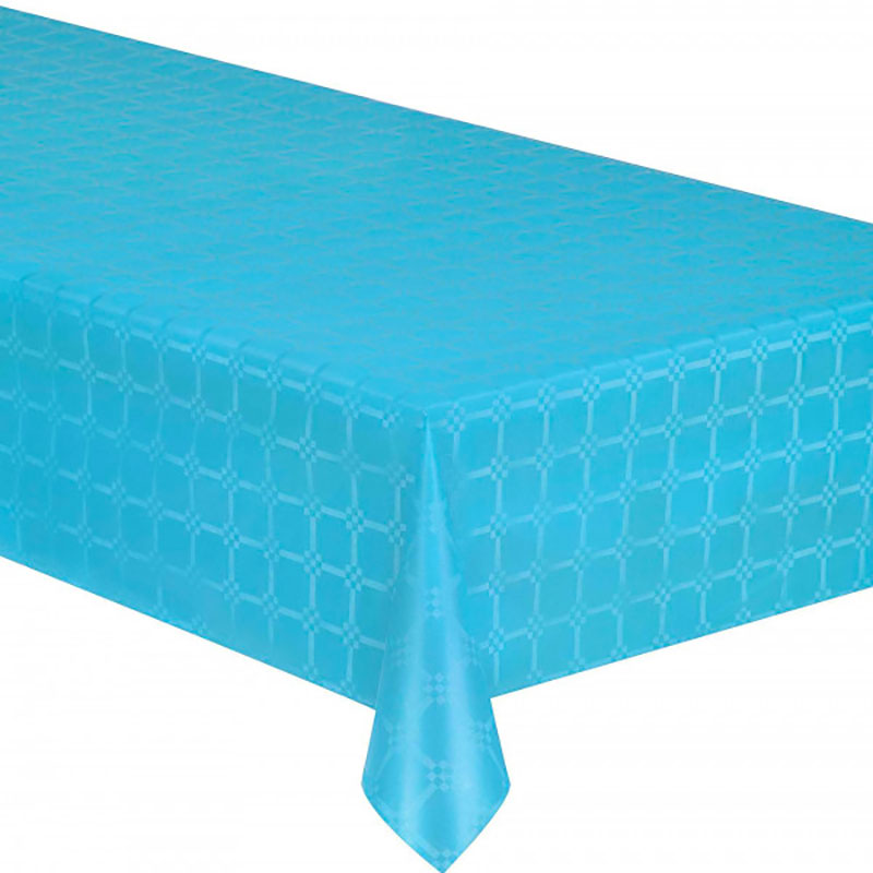 Nappe Papier Damass&eacute;e couleur Turquoise 6m x 1m20