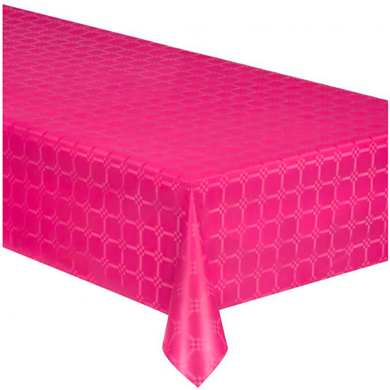 Nappe Papier Damass&eacute;e couleur Fushia 6m x 1m20