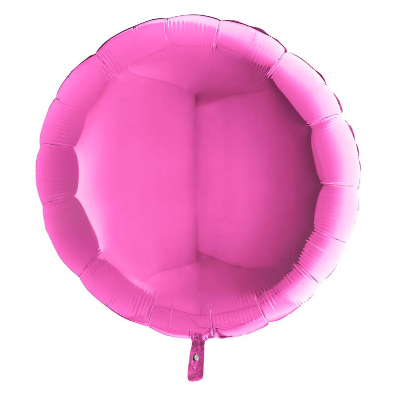 Ballon Mylar Rond Rose Fuchsia