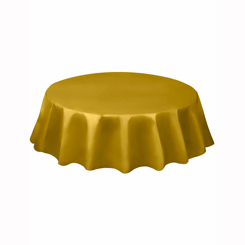 Nappe en plastique ronde dor&eacute;e