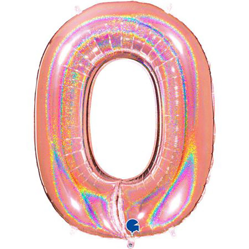 Ballon chiffre 40'' (100cm) Glitter Holo Rose Gold