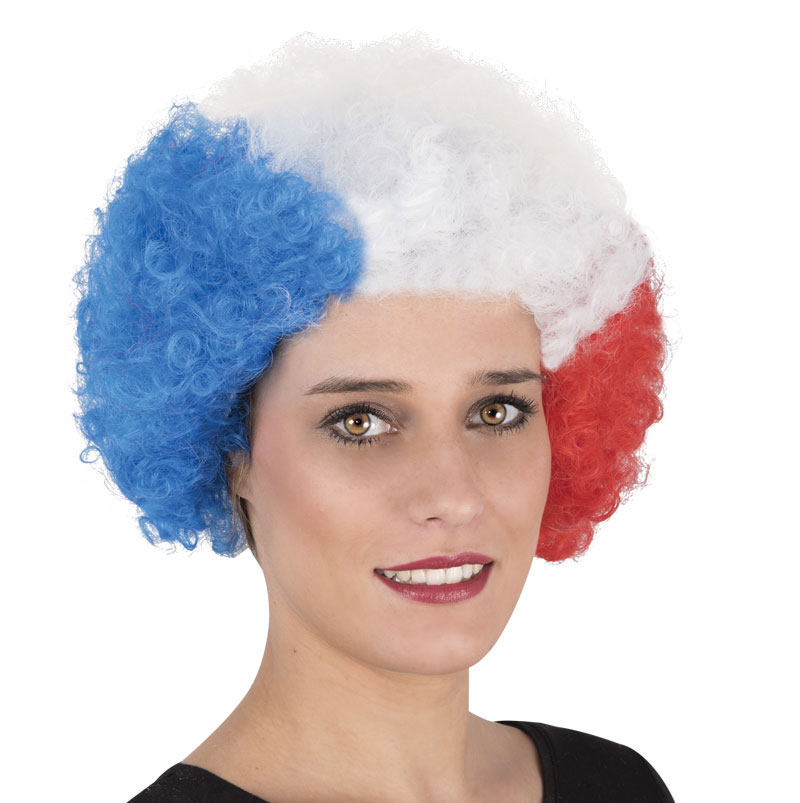 Perruque pop tricolore ''France''