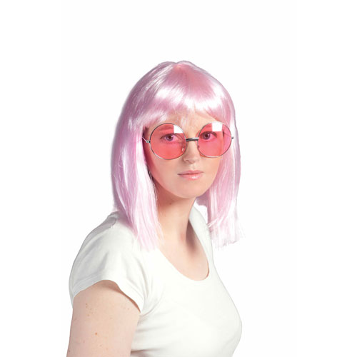 Lunettes Rondes M&eacute;tal Hippie Grande Taille Rose