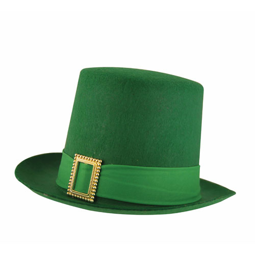 Chapeau feutre Saint Patrick haut de forme lutin vert