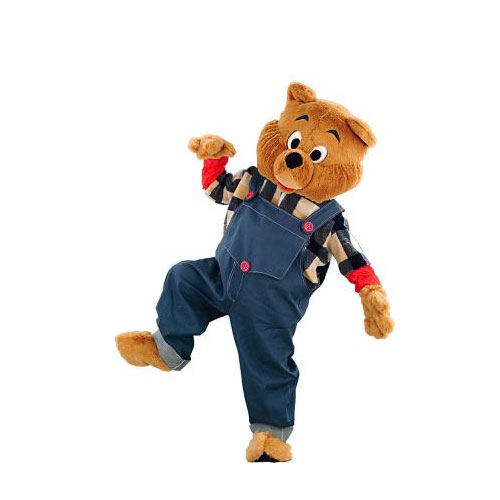 D&eacute;guisement mascotte ours bricoleur
