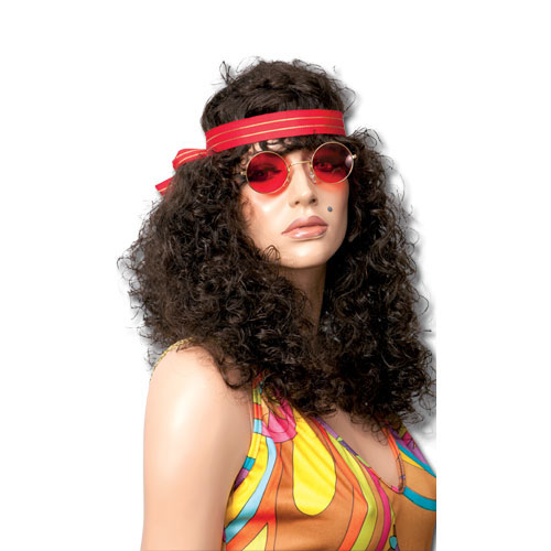 Perruque Hippie Femme frisée avec bandeau