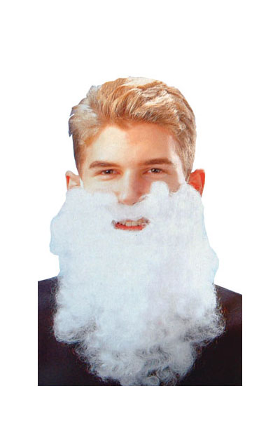 Moustache et Barbe Fris&eacute;e blanche