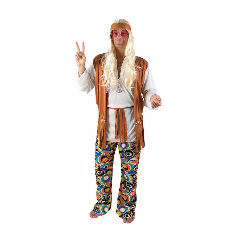 Déguisement hippie homme multicolore