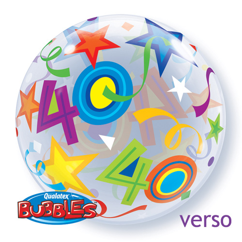 Ballon Bubble chiffre 40 anniversaire