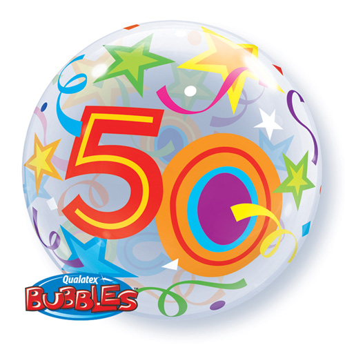 Ballon Bubble chiffre 50 anniversaire