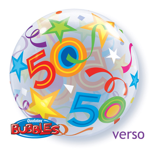 Ballon Bubble chiffre 50 anniversaire