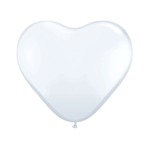 Ballon Coeur 25cm Blanc