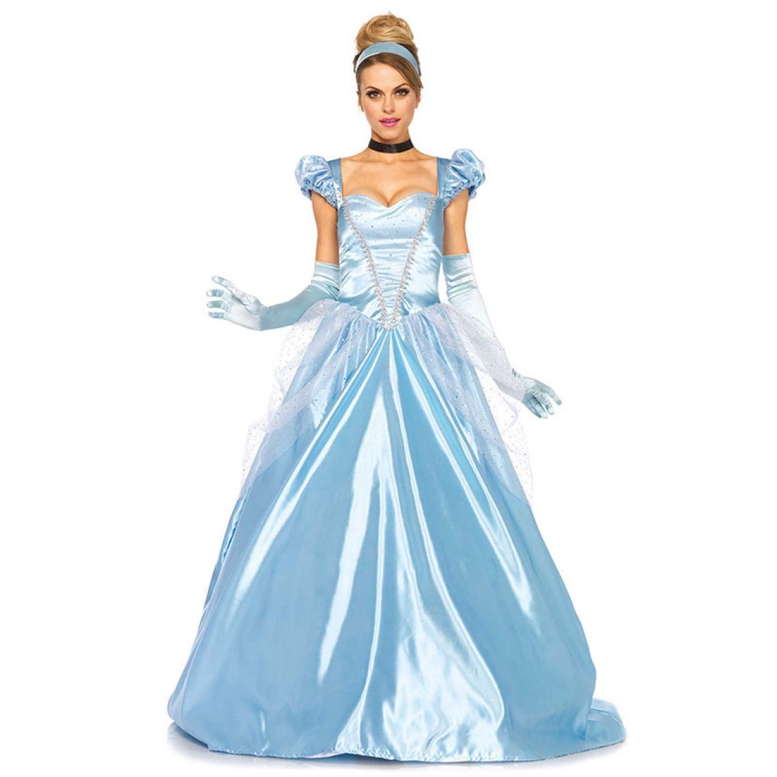 Coffret cadeau déguisement princesse bleu avec accessoires fille
