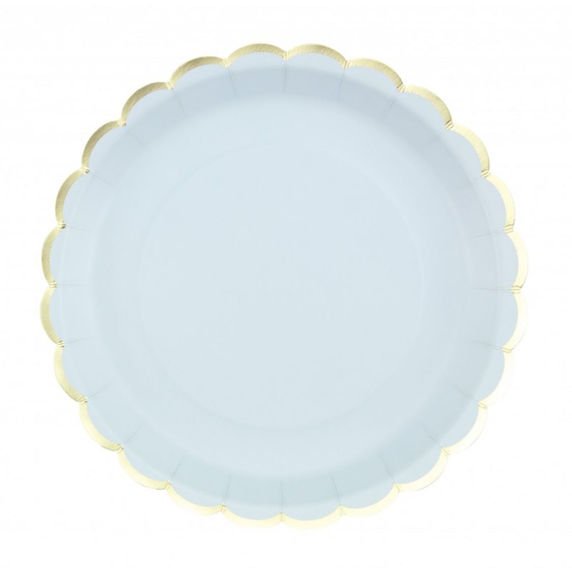 Assiette Jetable En Carton Festonnee Bleu Pastel 23cm