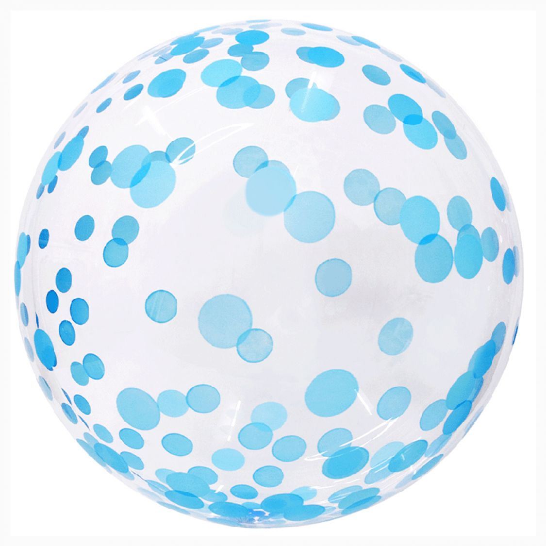 Ballon Bubble Confettis Blue