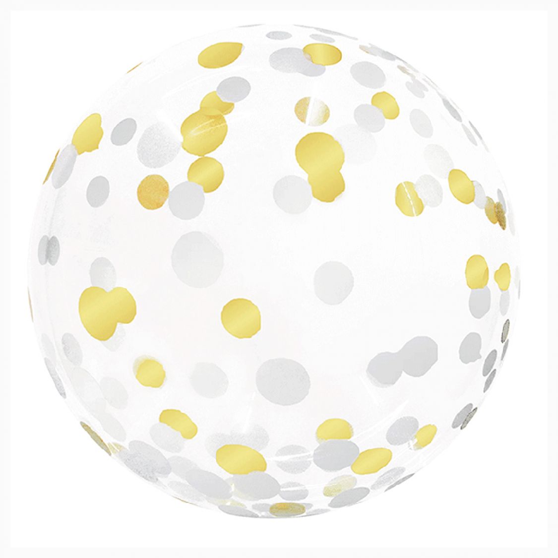 Ballon Bubble Confettis Gold et Silver