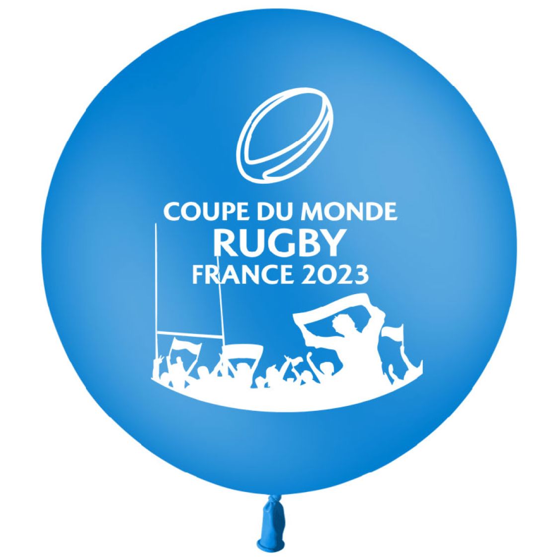 Ballon Géant Coupe du Monde Rugby Bleu (Hélium)