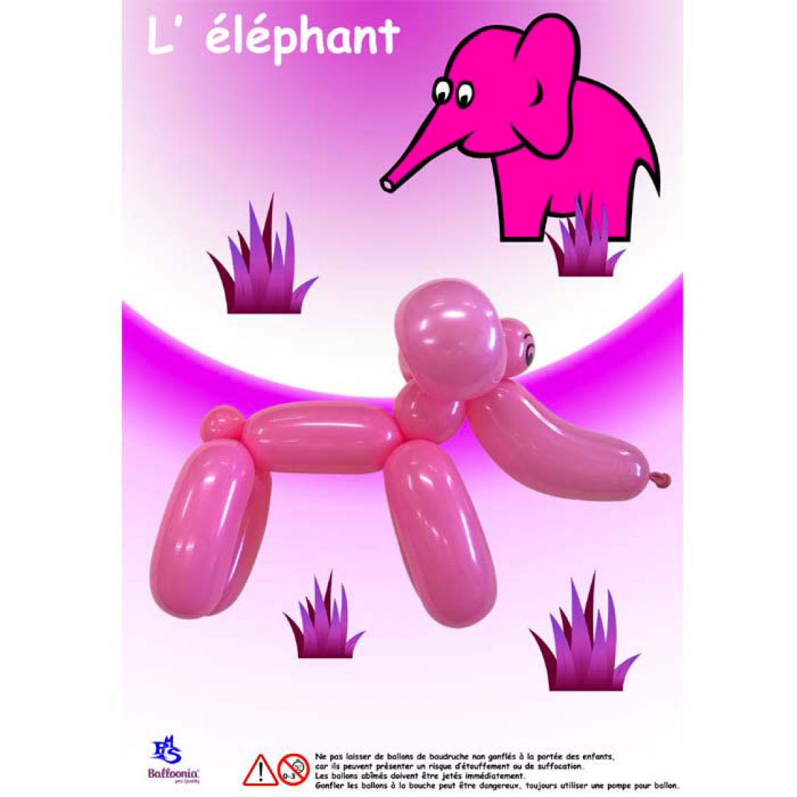 Ballons à modeler kit éléphant