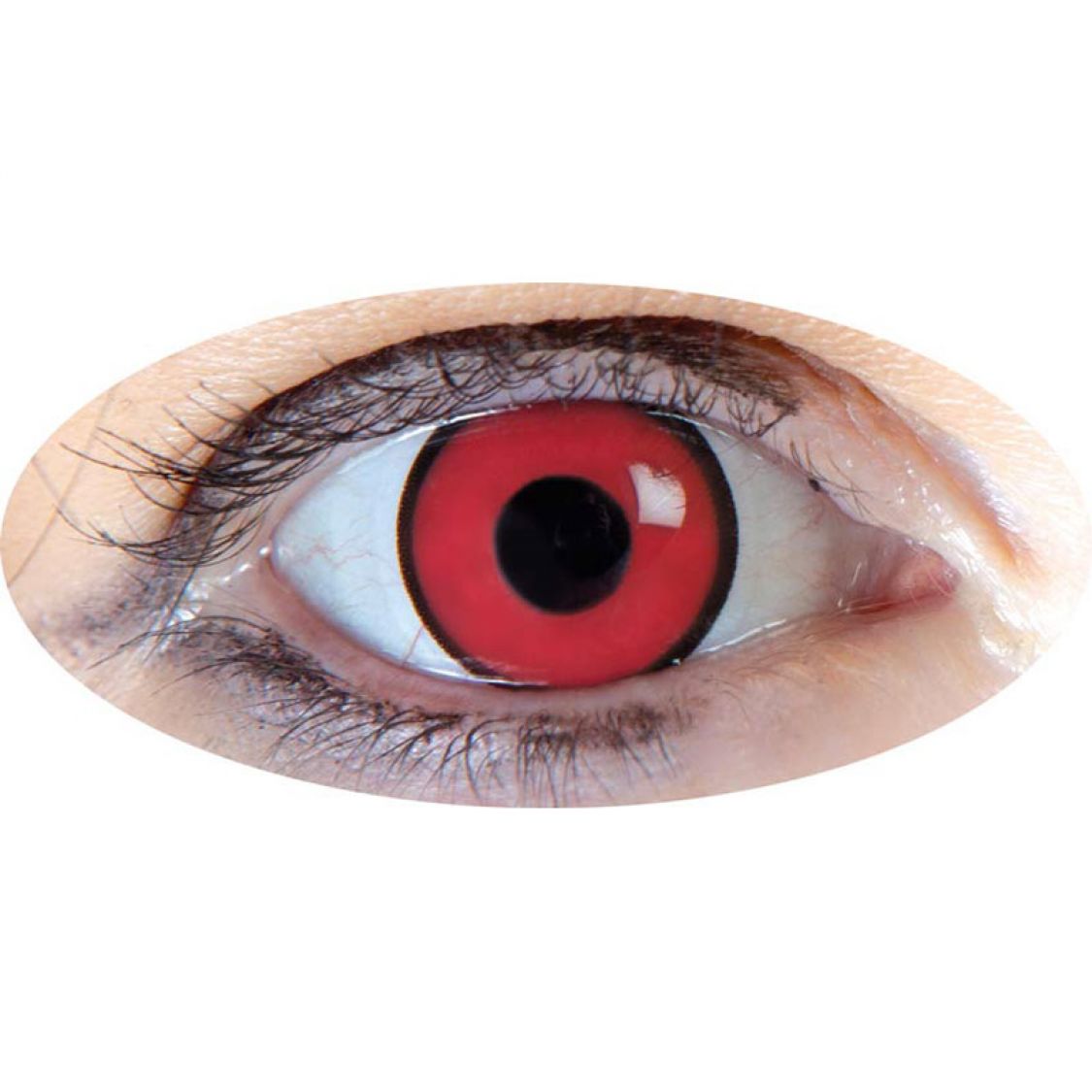 Lentilles De Contact Fantaisie Oeil Rouge Cercle Noir