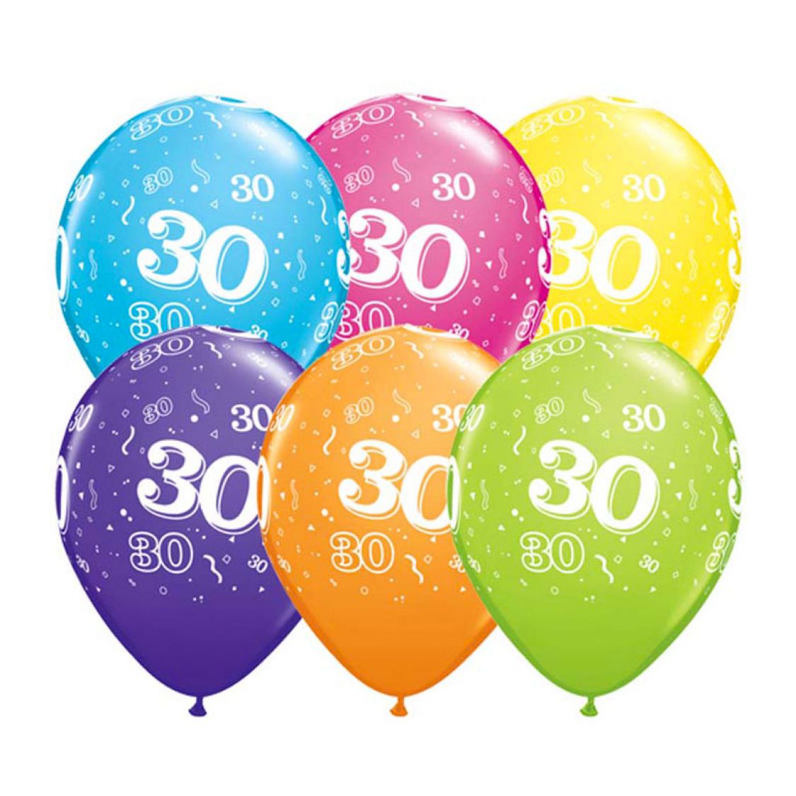 Ballon Qualatex 30 ans assortiment tropical