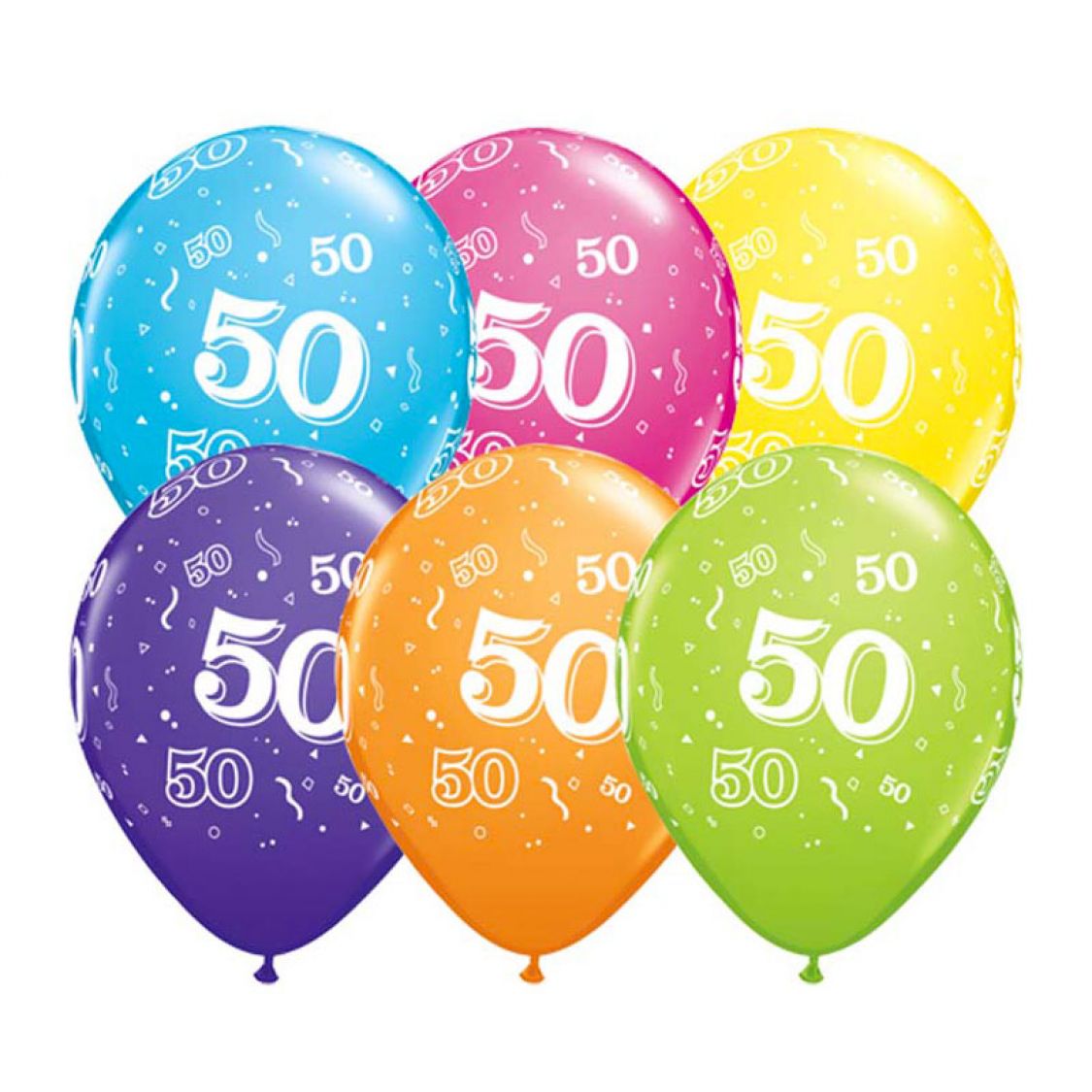 Ballon Qualatex 50 ans assortiment tropical