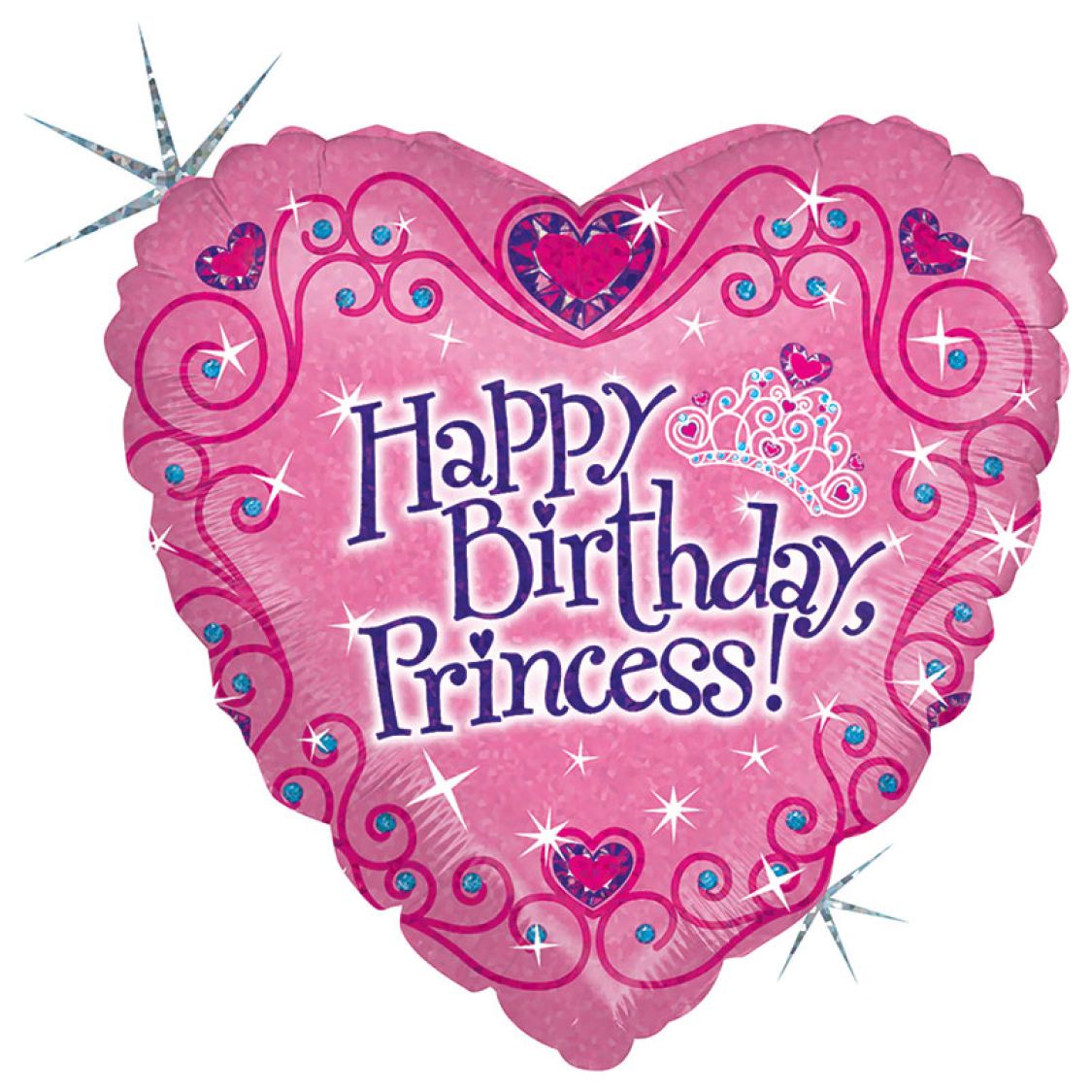 Ballon coeur Happy Birthday princesse