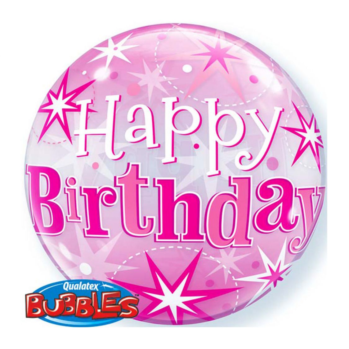Ballon Bubble Happy Birthday Star Rose