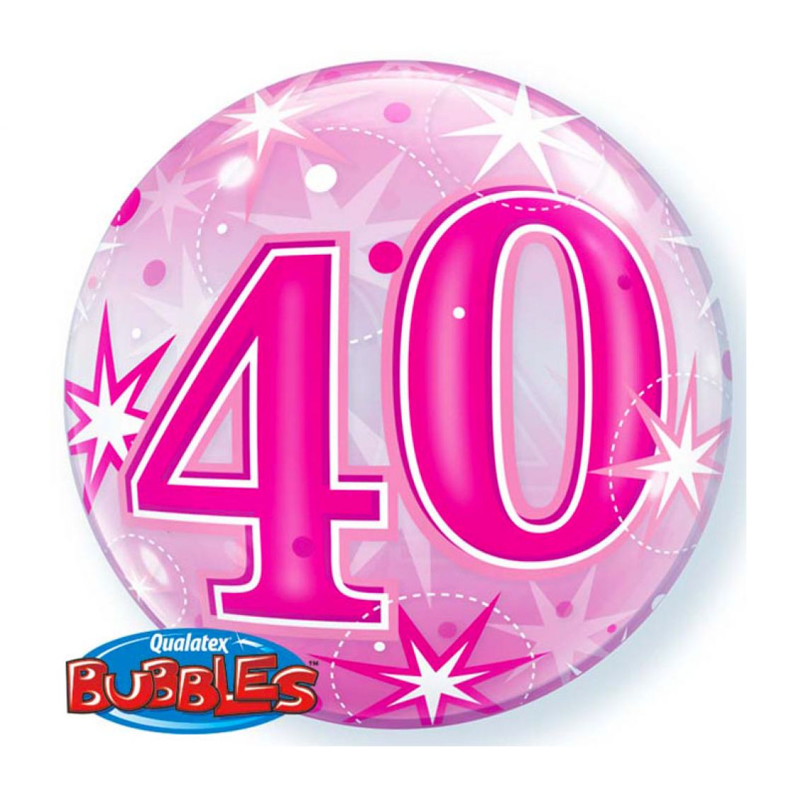 Ballon Bubble chiffre 40 Star Rose