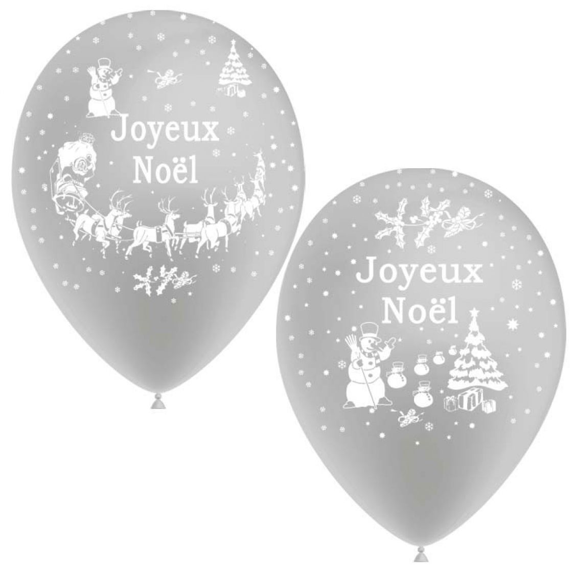 Ballon Joyeux Noël tout autour Argent et Or