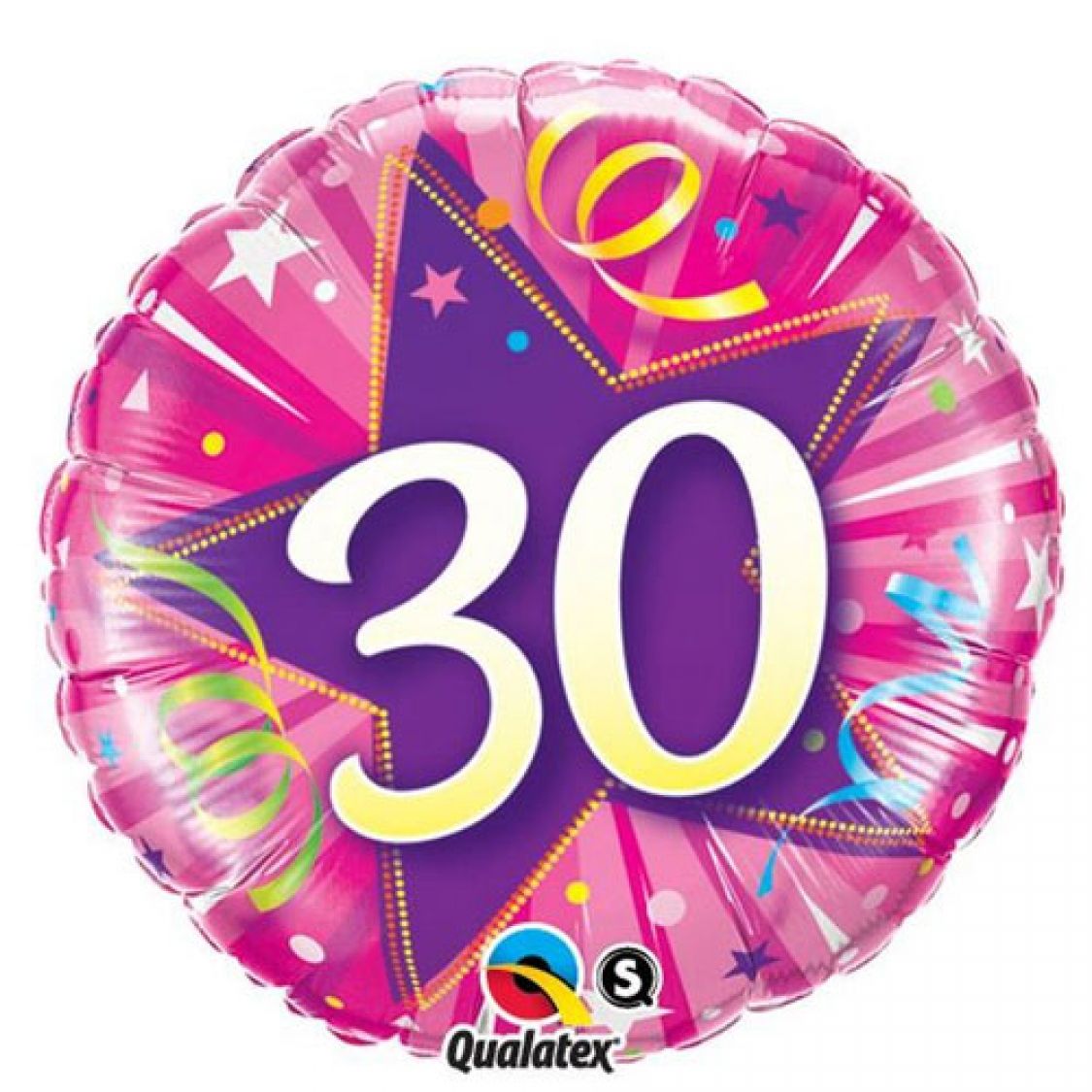 Ballon chiffre 30 anniversaire rose