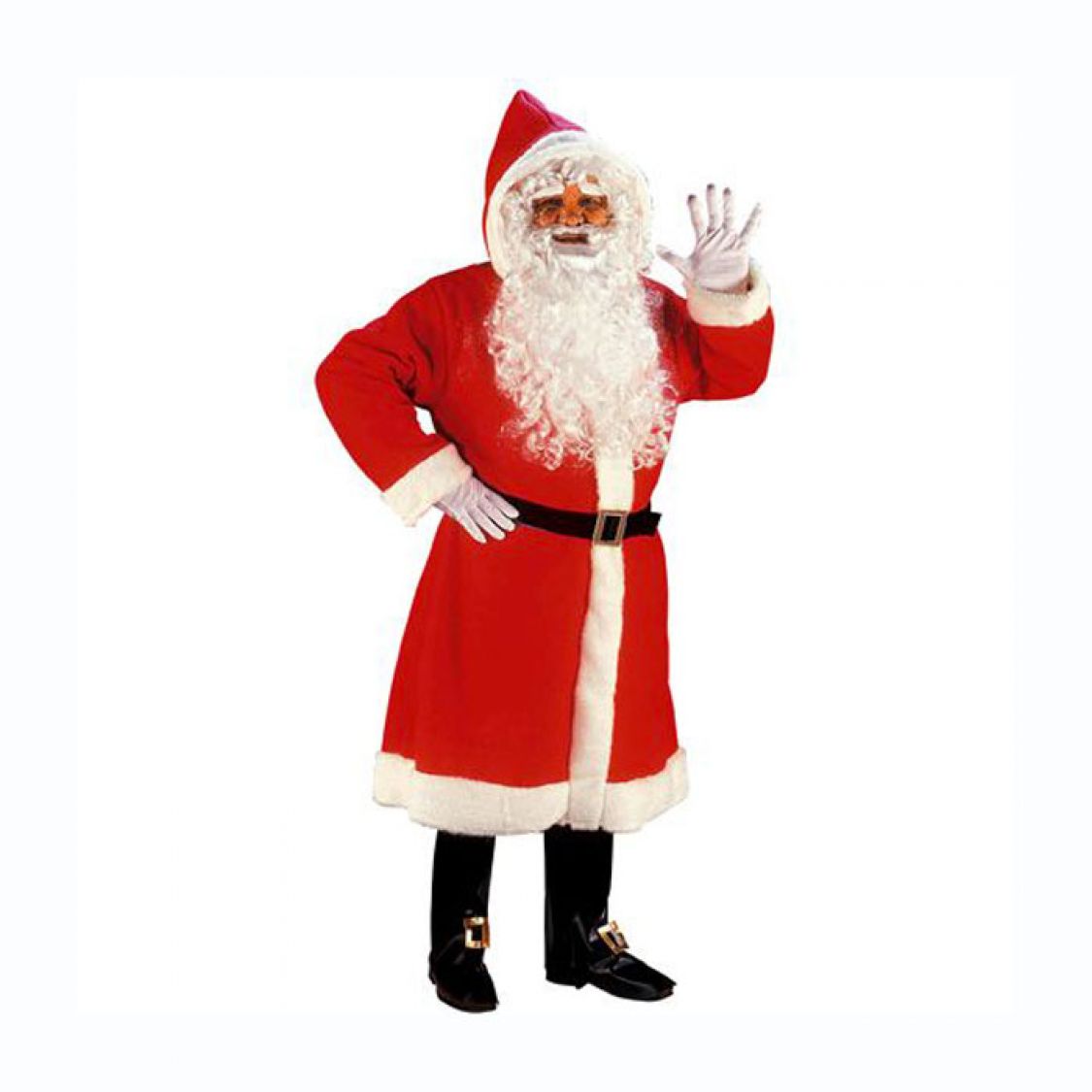 Déguisement Père Noël Capuche Peluche 6 pièces